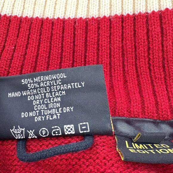 Alpine Swiss Club Switzerland Merino Wool Zip‎ Front Sweater | Red XL - Picture 8 of 10